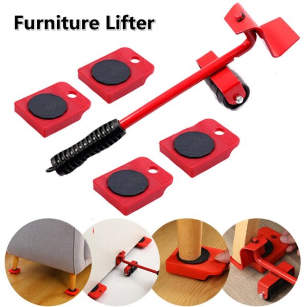 Conjunto de ferramentas de levantamento em movimento do sistema de levantamento da mobília pesada do elevador com 4 sliders rolo mover ferramentas para cargas volumosas fácil movimento seguro