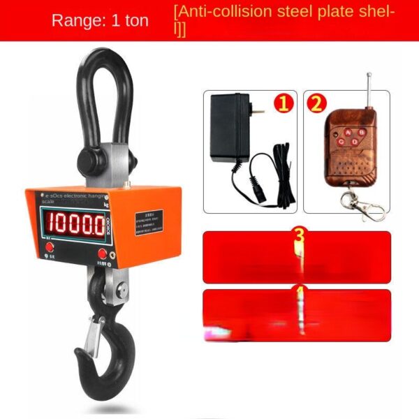 Gancho com escala eletrônica para Talha elétrica de elevação, Dispositivo de pesagem industrial, Gancho para elevação de carga, Escala de Elevação, 5 Toneladas, T1, 2 Gancho, T1