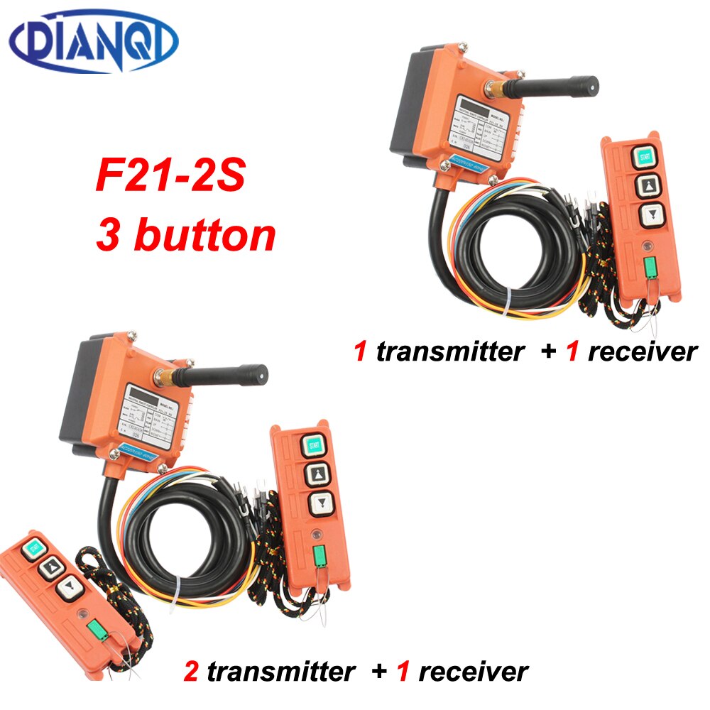 F21-2S Controle Remoto Industrial Sem Fio Talha Elétrica Controle Remoto Enrolamento Motor Sandblast Switches UHF 433mhz 3 botão