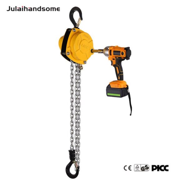 Grua de corrente elétrica sem fio portátil, guincho de broca, 3M Chian, 0.125T, 0.25T, 0.5T, 1T, novo