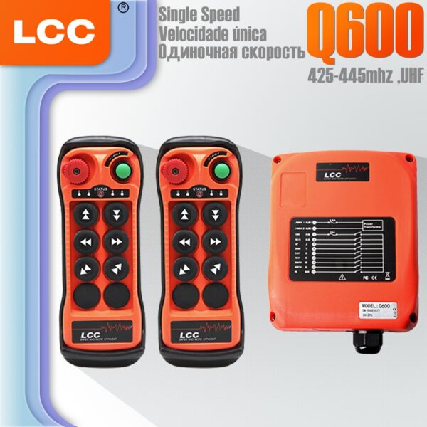 Q600 lcc controle remoto industrial infinitamente combinado código de velocidade única controlador remoto grande instrumen viajar guindaste elevador