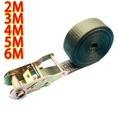 Steel Frame Ratchet Tie Down Cargo Lashing, Correia de envio, Expedição Embalagem Belt Assembly Sling, 1.5 ",3mm,6T, 2m-6m