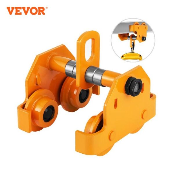 Vevor 0.5t-trole manual do feixe de impulso de 3t para a planície manual dobro resistente da grua da garagem das rodas para a flange curvada reta do feixe de i