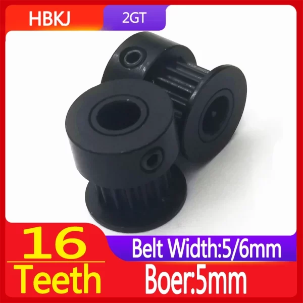 2GT 16 Teeth Cronometrando Polia Furo 5mm Para Gt2 Correia Dentada Largura 5/6mm Impressora 3d PeçAs Preto