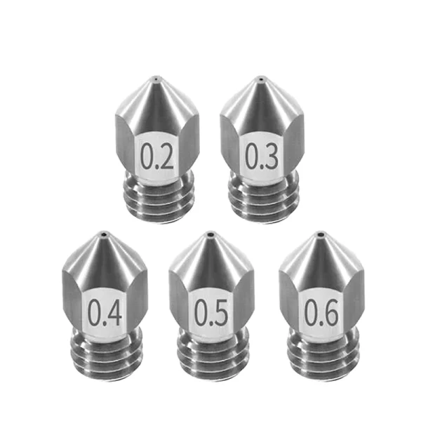 3D Printer Parts Stainless Steel MK8 Nozzle For MK8 Extruder Print Head CR10 CR-10S Ender 3 Ender 5 1.75mm ABS PLA Filament
