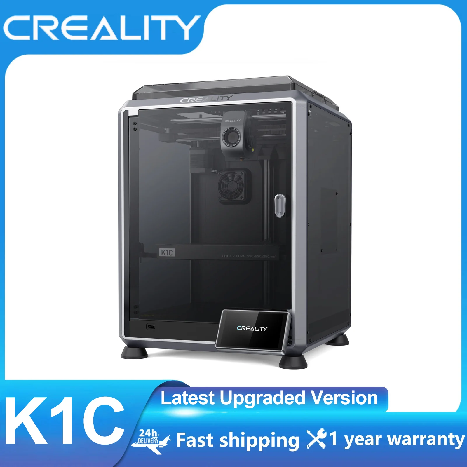Creality K1C 3D Printer With AI Camera 600mm/s High Speed Printing Auto Leveling Carbon Fiber Filled All-Metal Extruder Printer