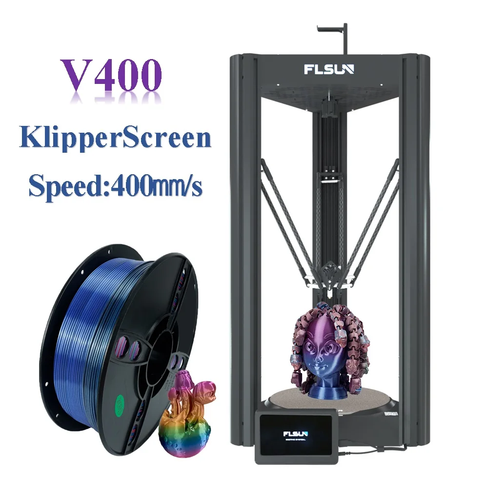 FLSUN 3D Printer V400 Super Fast Speed 400mm/s Klipper 7inches Touch Screen  Moonraker Large Print Size 300x410mm WIFI Module - HFG 3D