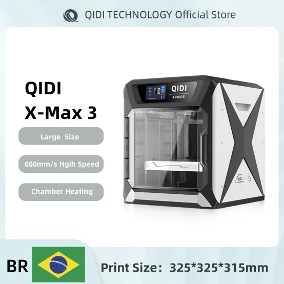QIDI TECH 3D Printer X-MAX 3 Large Size Fast Speed Printing 600mm/s Industrial WIFI High Precision Print PLA Nylon 325*325*325mm