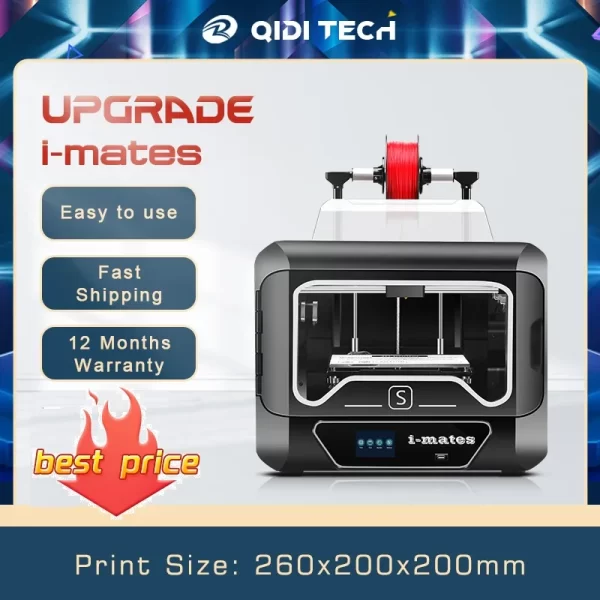 QIDI TECH 3D Printer i-MATES Large Build Size 260*200*200mm Full Enclosed Cover Print with ABS,PLA