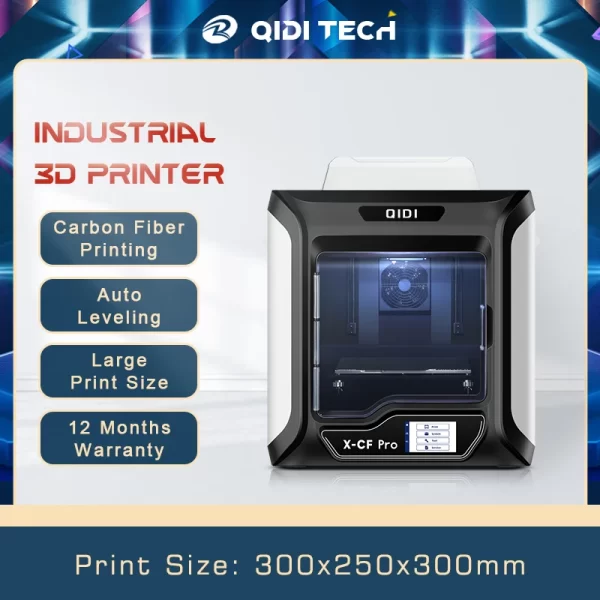 QIDI TECH X-CF Pro 3D Printer For Carbon Fiber Printing Large Print Size 300*250*300mm with Double Z-axis Auto-leveling