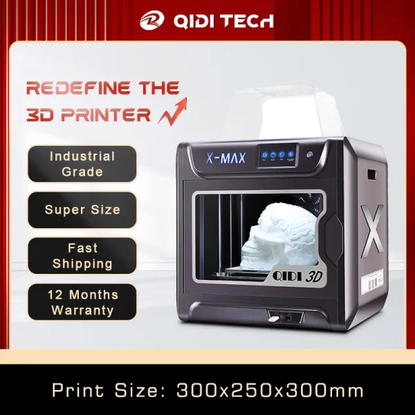 QIDI TECH X-MAX 3D Printer Large Size 300*250*300mm Industrial Grade High Precision Print with PLA TPU PC PETG NYLON