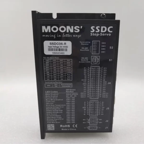 SSDC06-R 24-70V 0.1A-6A closed loop step-servo drive RTU RS-485 nema 17 23 24 stepping motor drive up to 32 axes