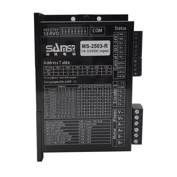 Samsr step motor Nema 17 motor closed loop bus control digital stepper driver with rs-485 communication for cnc