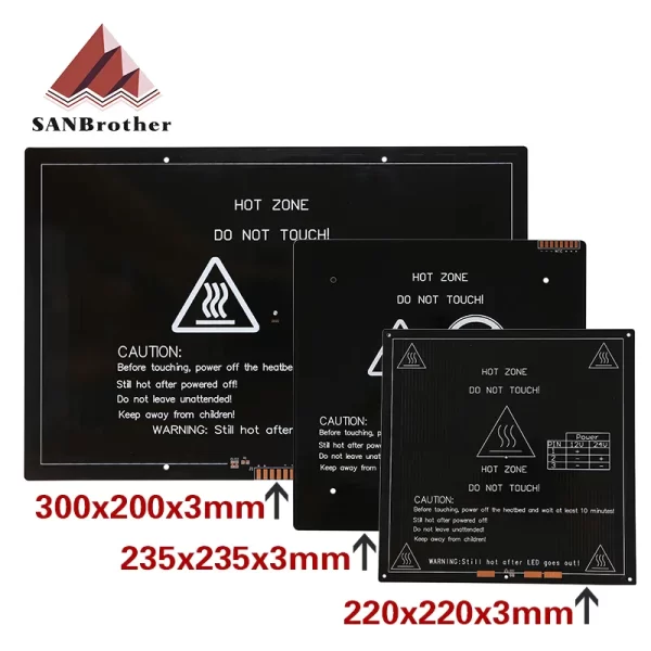Upgrade MK3 Heatbed More 220x220/300x200/235x235mm 12V/24V Upgraded Aluminum Heated Bed Hotbed for 3D Printer Parts Impressora