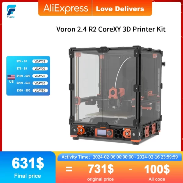 Voron 2.4 V2.4 R2 Full Kit DIY CoreXY 350x350x350mm 3D Printer Full Kit High Quality Parts Kits Impresora 3D Printing