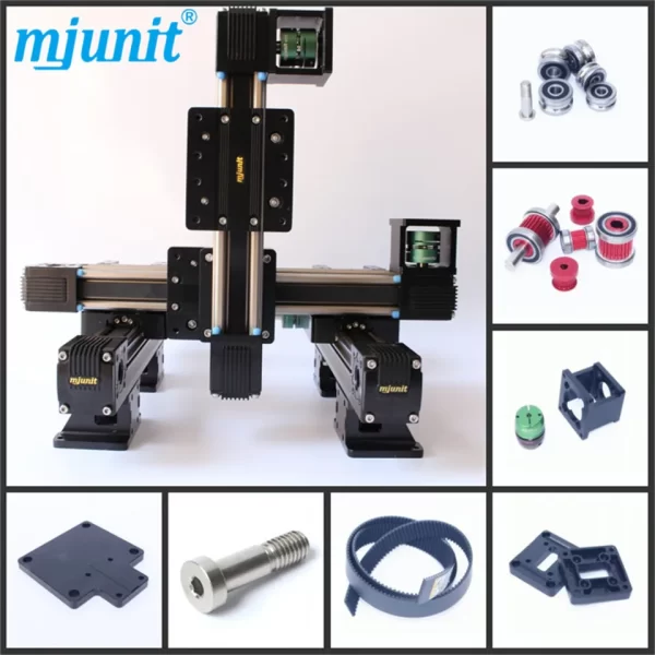 toothed belt drive rail manufacturer 24vdc actuator linear motion slider Motorized XYZ axis Nema 17 23 high speed guideway
