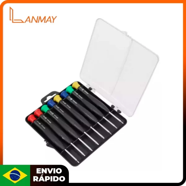 Set Chave De Fenda Kit Ferramenta De Mão Mini 8 Em 1 8 Peças - Entrega Rápida Venda Nacional