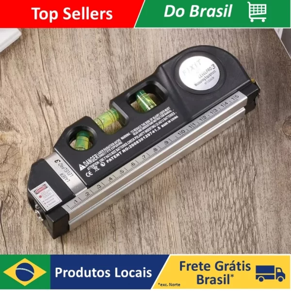 DAFUSHOP Nível Laser Profissional Trena Level Pro 3 Estágios Nivelador Profissional Ferramentas Construção ENVIO RAPIDO