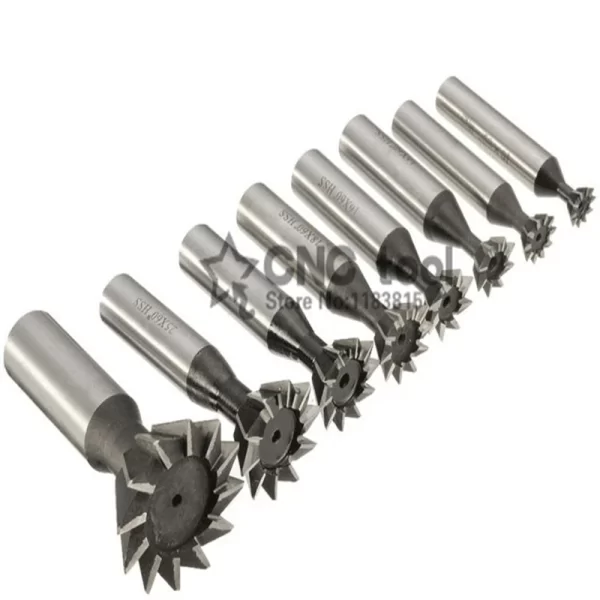 HSS Dovetail cortador, fresagem final moinho, 45 graus, 55 graus, 60 graus, 10mm, 12mm, 14mm, 16mm, 18mm, 20mm, 25mm, 30 milímetros, 32 milímetros, 35 milímetros, 40 milímetros, 45 milímetros, 50 milímetros, 60 milímetros, 1PC