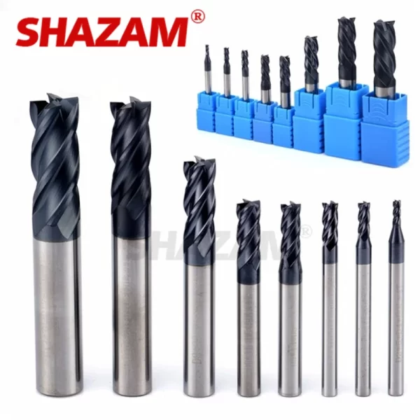 Fresa de metal hrc50, fresa de liga de tungstênio, aço cnc, ferramenta para usinagem em aço 1.0mm-12.0mm