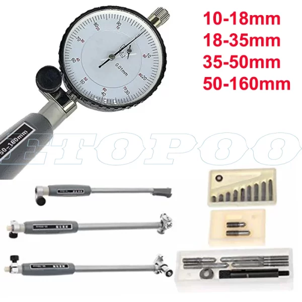 Ferramenta de medição de diâmetro interno, 50-160mm, haste de medição + sonda (sem indicador), acessórios, medidor de diâmetro interno 10-18mm, ferramenta de medição
