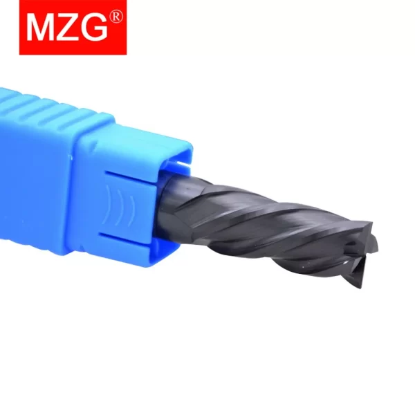 MZG-Cortador De Ferramenta De Fresagem De Aço Carbono, Quadrado Plano Moinho De Fim De Carboneto Sólido, 4 Flauta HRC45 CNC, 4mm, 6mm, 8mm, 10mm, 12mm, 1Pc