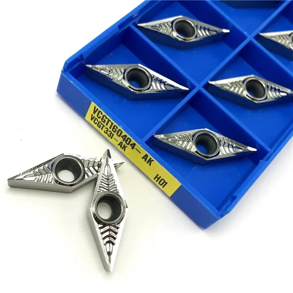 Alumínio Original External Turning Lathe Tool, Carbide Insert, CNC Cutting Tool, VCGT160404 AK H01 VCGT 160404
