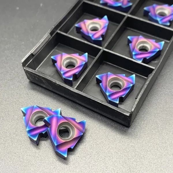 CNC Metal Thread Turning Tool, Lâmina De Torno De Carboneto Cimentado, Nano Azul, Alta Qualidade, 22IR MMT22ER, AG60