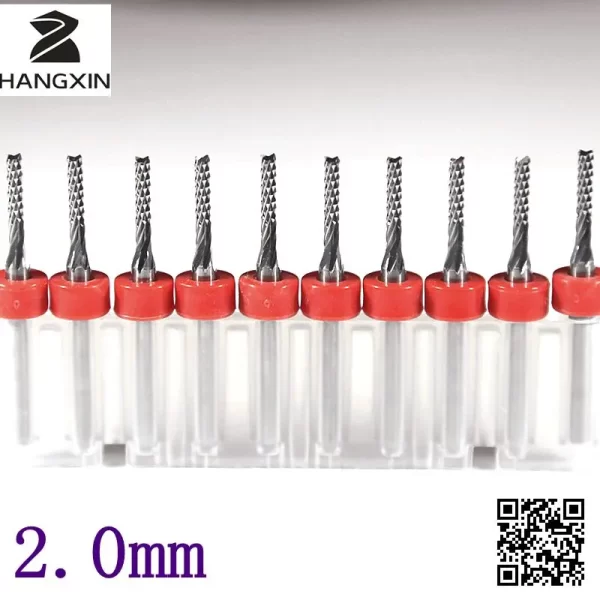 Fresa de canto cnc 2.0mm, fresa para fresa de morango, 10 peças, máquina de corte cnc, ferramentas de roteador, micro gravação, broca