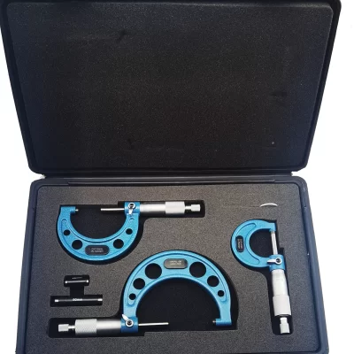 Alta Precisão Ferramenta de Medição, Micrômetro Set, rolamento Micrômetro Aço, Chave Diâmetro Externo, 0-1 "-2"-3 ", 0,0001", 3Pcs