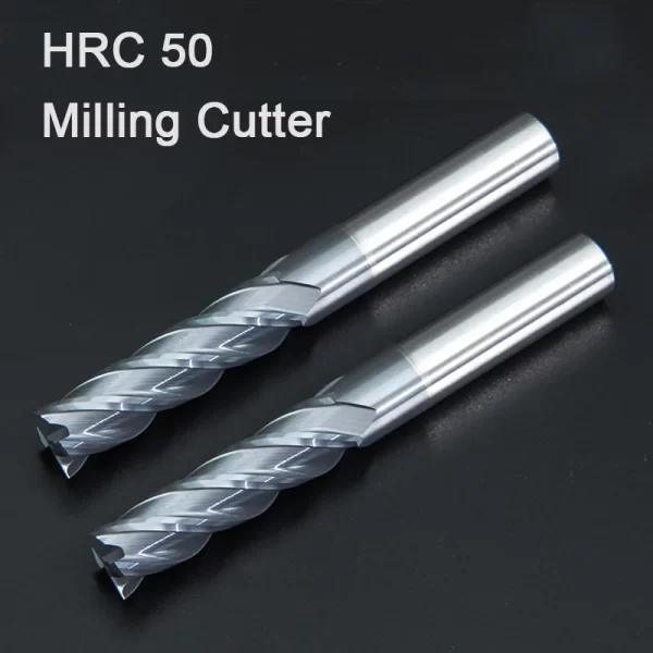 HRC50 Carbide Milling Ferramentas de Corte, Liga de Tungstênio Aço, Endmill, Máquina CNC, Fresas de Extremidade, Cortador de Metal, 1mm, 2mm, 3mm, 4mm, 5mm, 6mm, 8 milímetros, 10 milímetros