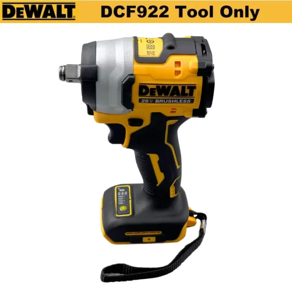 Dewalt-DCF922 Cordless Brushless Impact Wrench, Chave Elétrica de Velocidade Variável, Bateria De Lítio, 1/2 ", 2800 RPM, 205NM Torque