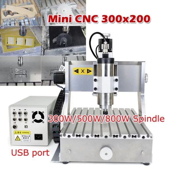 Mini CNC Gravura Perfuração e Fresadora, 3020, 300x200