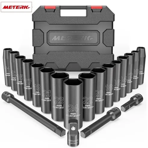 Meterk-Mão Conjunto De Ferramentas De Corte, Chave Soquete, Porca Círculo, 20 Tipos