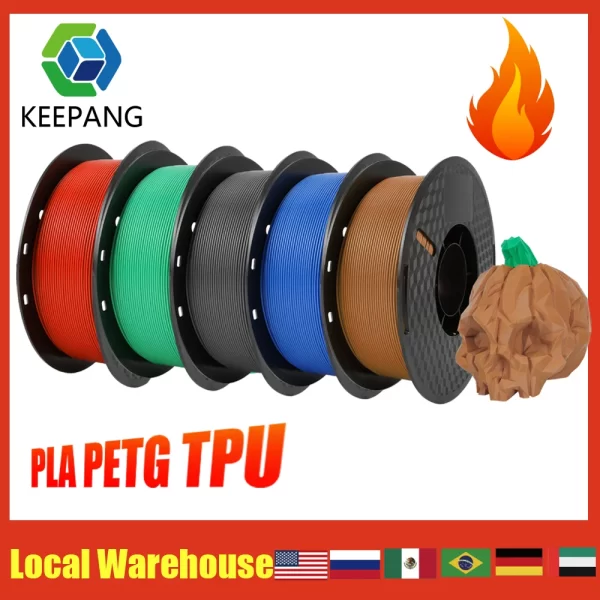 Filamento PLA para impressora 3D, fio de carretel, várias cores, preto, branco, cinza, alta qualidade, materiais de impressão 3D, PETG, TPU, 1kg, 1,75mm