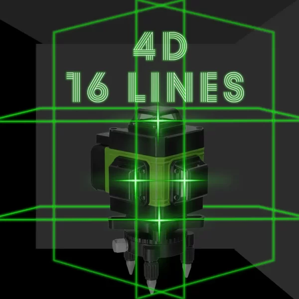 Controle Remoto Nível Laser Verde, Lasers Verticais e Horizontais, Medição Parede Planicidade Ferramenta, 360 °, 4D, 8 Linhas, 12 Linhas, 16 Linhas