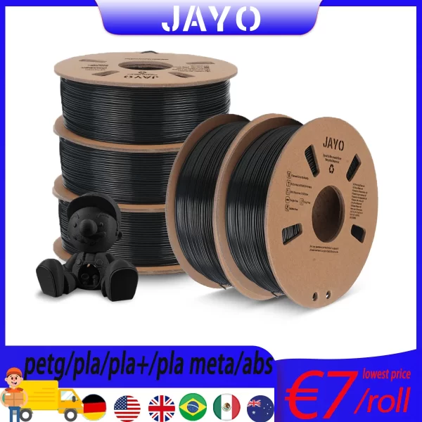 JAYO Filament Impressora 3D 100% Sem Bolha, Materiais de impressão para Impressora 3D e Caneta, PLA Plus, PETG, SEDA, PLA META, PLA 1,75mm