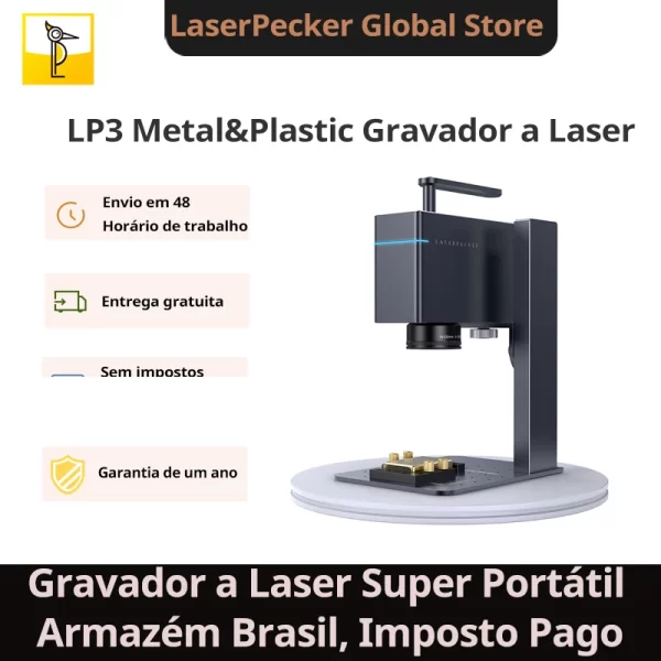 Brasil armazém laserpecker 3 mundo menor gravador a laser de fibra, metal portátil e máquina de gravura em plástico