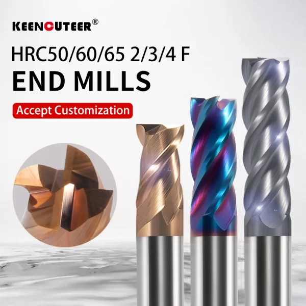 Fresagem cortador de fim de carboneto de revestimento da liga hrc50/60/65 ferramenta de aço de tungstênio máquinas cnc ferramentas para torno 2/3/4 flautas moinho de carboneto
