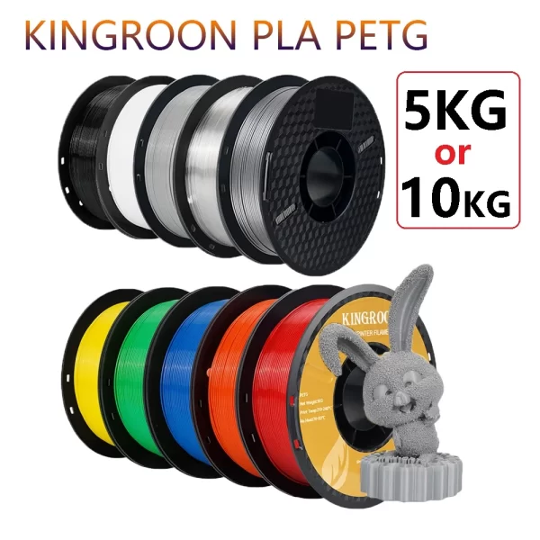KingRoon-PLA PETG Filamento para impressoras 3D, plástico, sem carretel de bolha, materiais de impressão 3D, 1.75mm, 5kg, 10kg