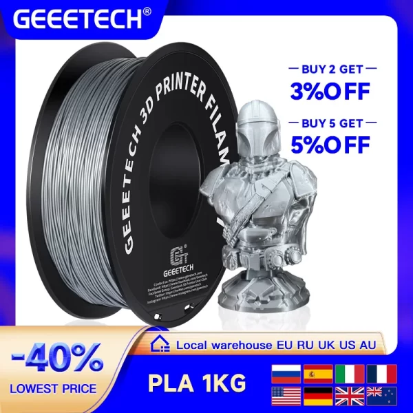 Geeetech-filamento de plástico para impressora 3d, 1kg, 1,75mm, materiais de fio de impressão, frete grátis