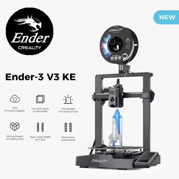 Creality-3D V3 KE Impressora, Atualização, Extrusora de Drive Direto, Mãos Livres, Nivelamento Automático, 32 Bits, Placa-Mãe Silenciosa