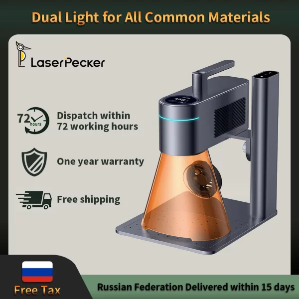 Laserpecker 4 Máquina De Gravação A Laser Para Todos Os Materiais Comuns, Gravação A Laser De Metal Portátil, Gravador A Laser De Madeira