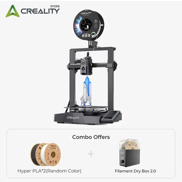 Creality-Ender-3 V3 KE Combo Impressora 3D com Caixa Seca Filamento, 2.0 Série Hyper, Filamento PLA, 1,75mm, 1kg FDM