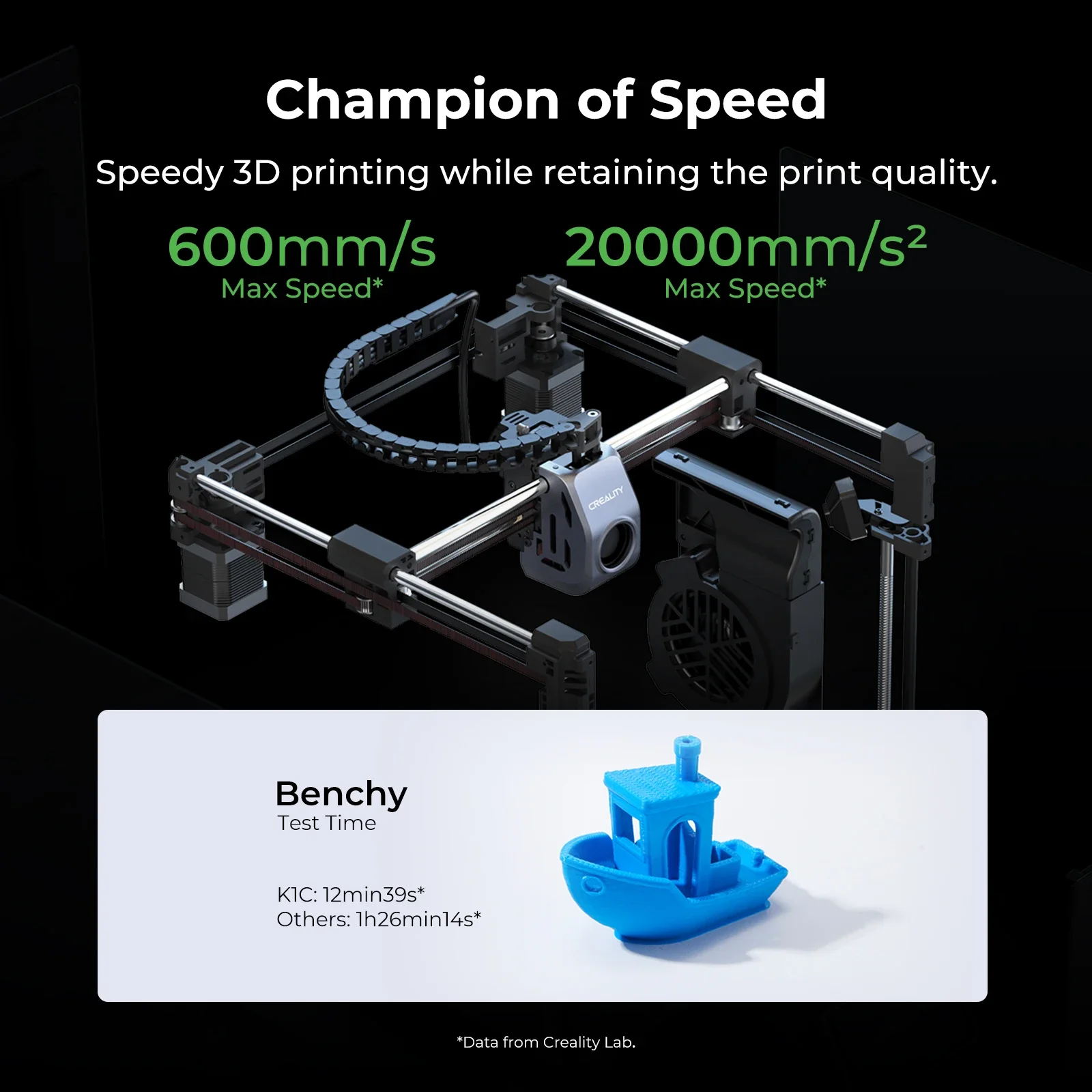 Creality-K1C Impressora 3D com 600mm s Velocidade de impressão, Al Camera Clog-Free Extrusora Kit, Tri-metal Unicorn Bico, rápido para trocar - Image 2