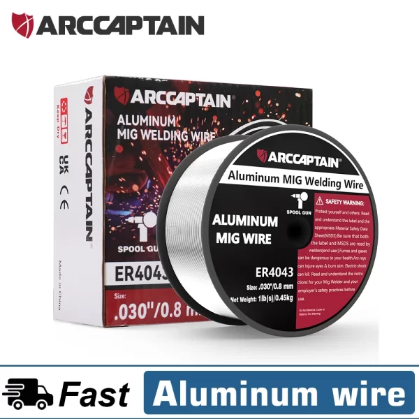 ARCCAPTAIN-MIG Welding Wires, Alumínio Wire, 0.8mm, 0.9mm Diâmetro, 1 Libras, Máquina de solda Mig, ER4043