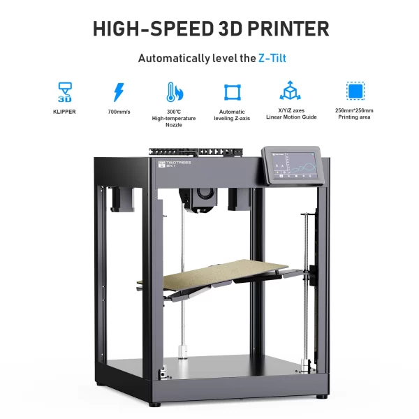 TWOTREES-SK1 Impressora 3D CoreXY, 700 mm/s, Impressão de Alta Velocidade, Nivelamento Automático, Firmware Klipper, Tela Touch Color de 4,3 ", 256x256mm