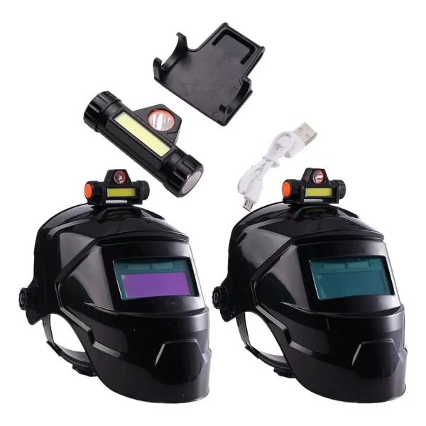 Capacete De Soldagem Máscara De Soldador Visão Grande Cor Verdadeira Energia Solar Auto Escurecimento Boné De Proteção De Soldagem Óculos De Soldador Queimando