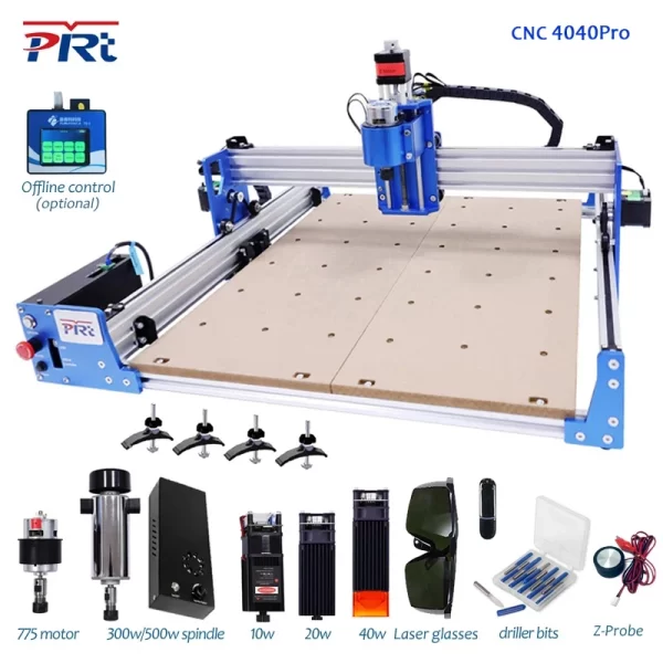 Máquina de gravura CNC, 4040 Pro, Fresagem Carving, Gravador Router, Laser GRBL, ER11 Eixo para Madeira, PCB, PVC, Acrílico, Metal, Novo