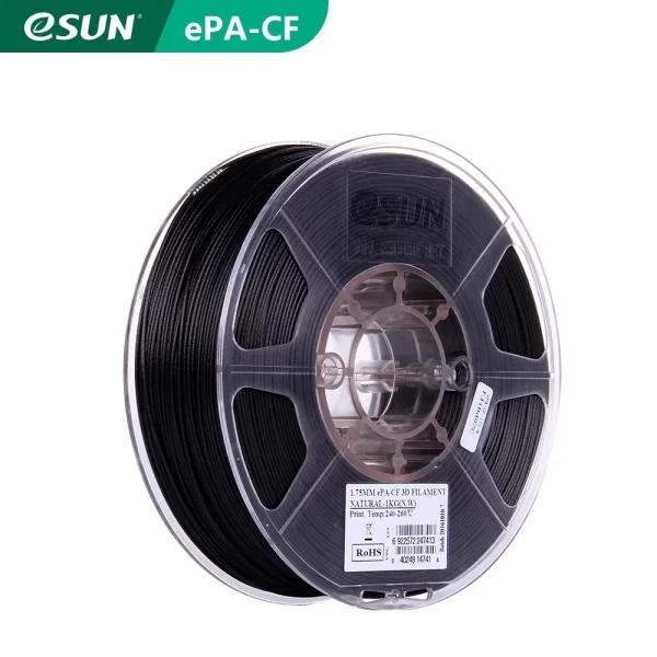 Esun-Filamento de Nylon com Fibra de Carbono, Impressão 3D, Impressoras 3D, PA-CF, 1,75mm, 1kg, Spool 2.2lbs